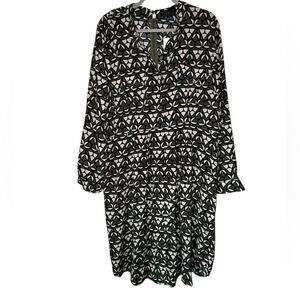 ELOQUII SIZE 16 WOMENS Patterned Dress Long Sleeve Below Knee NWT